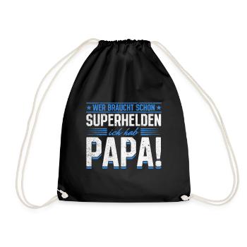 Superheld Papa Besser als jeder Comic-Held - Turnbeutel - Schwarz - Vorne