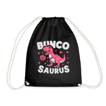 T-Rex Dinosaur Bunco Design for a Bunco Babe - Drawstring Bag - black - Front