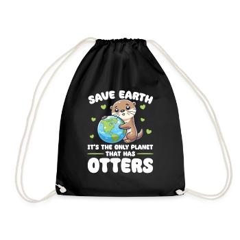 Ist der einzige Planet mit Otters Earth Day - Turnbeutel - Schwarz - Vorne
