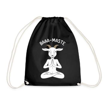 Baaa-Maste Goat Yoga Relaxation - Drawstring Bag - black - Front