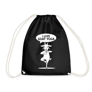 I love goat yoga, balance & harmony - Drawstring Bag - black - Front