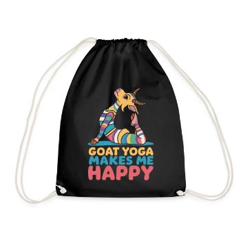 Goat Yoga Makes Me Happy - Drawstring Bag - black - Front