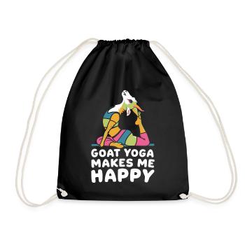 Goat Yoga Makes Me Happy - Drawstring Bag - black - Front