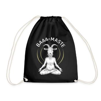 Baaa-Maste Goats Yoga Relaxation - Drawstring Bag - black - Front