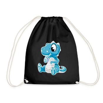 Fantasy Drino Dinosaurier Drachen - Turnbeutel - Schwarz - Vorne
