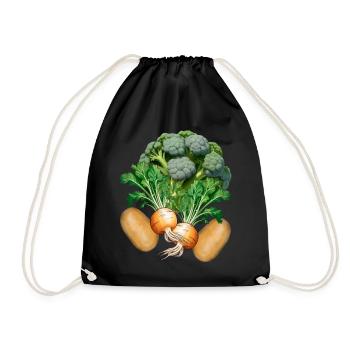 Gemüse Vegetarisch kochen Koch Küche Vitamine - Turnbeutel - Schwarz - Vorne