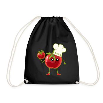 Tomate Tomaten Koch Köchin Köche - Turnbeutel - Schwarz - Vorne
