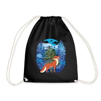 Forêt de renards - Sac de sport léger - noir - Devant