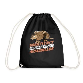 I Can't I Have Plans With Armadillos Pink Fairy - Drawstring Bag - black - Front
