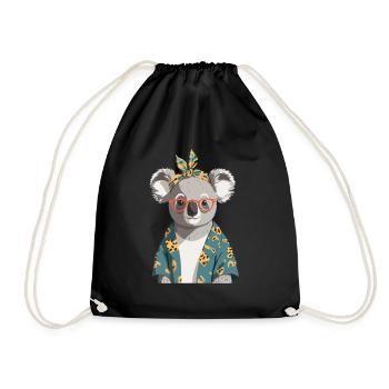 Funny Koala Mom Cute Mom Koala Bear Love - Drawstring Bag - black - Front