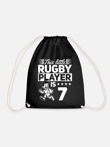 7e anniversaire joueur de rugby enfants joueur de rugby - Sac de sport léger - noir