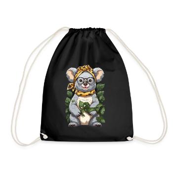 Funny Koala Mom Cute Mom Koala Bear Love - Drawstring Bag - black - Front