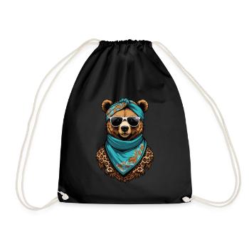 Drôle Maman Ours Mère Ours Fête des Mères - Sac de sport léger - noir - Devant