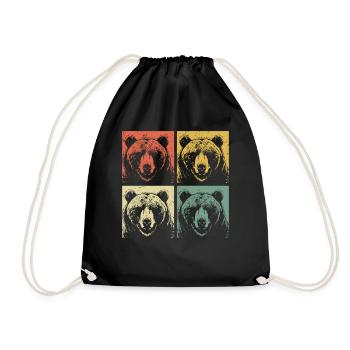 Grizzli Ours brun - Sac de sport léger - noir - Devant