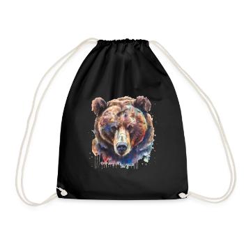 Grizzli Ours brun - Sac de sport léger - noir - Devant