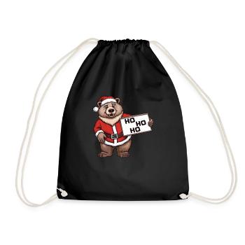 Grizzlybär Weihnachten Braunbär - Turnbeutel - Schwarz - Vorne