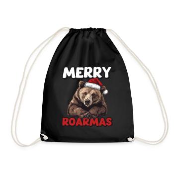 Grizzly Ours Brun Noël - Sac de sport léger - noir - Devant