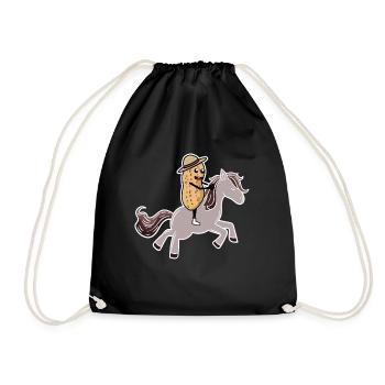 Cacahuète chevaux cavalier cavalier écrou - Sac de sport léger - noir - Devant