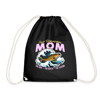 Maman pêcheur de carpe L’idole Le mythe Amateur de pêche - Sac de sport léger - noir - Devant