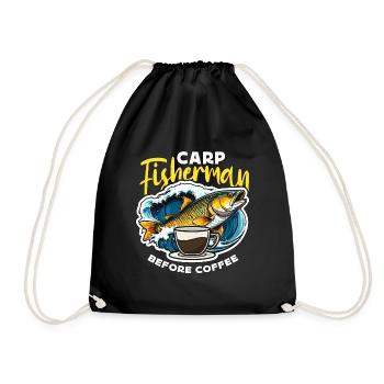 Pêcheur de carpe avant la pêche sportive amateur de café - Sac de sport léger - noir - Devant