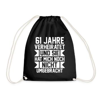 Marriage Elms Wedding 61 Years Married Weddings - Drawstring Bag - black - Front