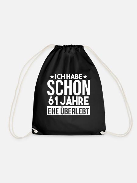Ehe Ulmen Hochzeit 61 Jahre Verheiratet Hochzeitst - Turnbeutel - Schwarz