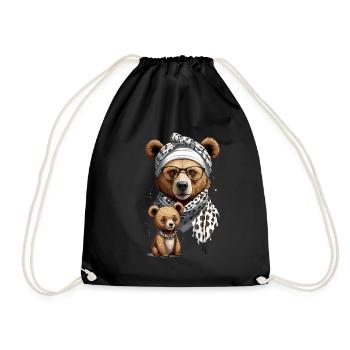 Funny Mama Bear Mother Bear Bear Lover - Drawstring Bag - black - Front