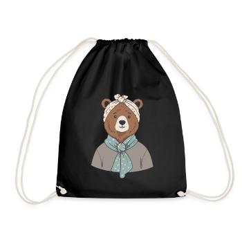 Drôle Maman Ours Mère Ours Ours Amoureux de l’Ours - Sac de sport léger - noir - Devant