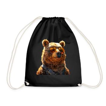 Brown Bear, Grizzly Bear, Bear Brothers, Dad, Wild Bears - Drawstring Bag - black - Front