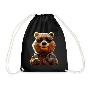 Brown Bear, Grizzly Bear, Bear Brothers, Dad, Wild Bears - Drawstring Bag - black - Front