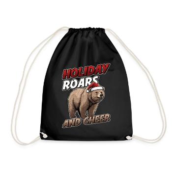 Grizzly Bear Christmas Brown Bear - Drawstring Bag - black - Front