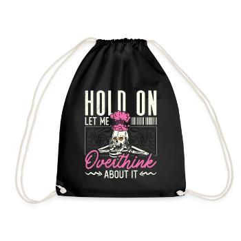 Introvert Hold On Let Me Overthink Introverting - Drawstring Bag - black - Front
