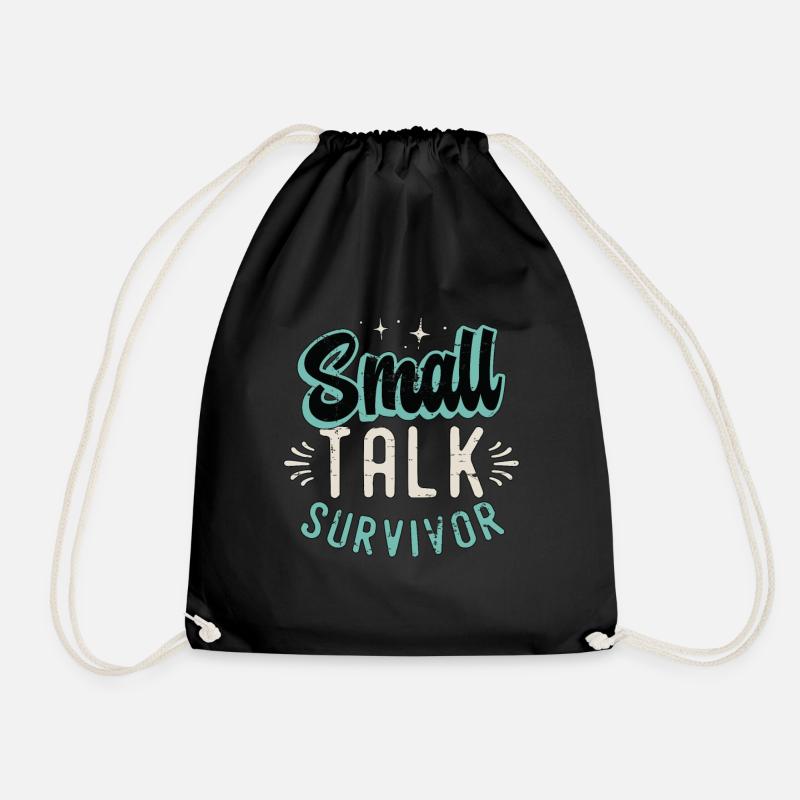 Introvert Small Talk Survivor Introvert Lifestyle - Turnbeutel - Schwarz