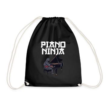 piano ninja instrument pianist piano - Turnbeutel - Schwarz - Vorne