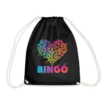 Bingo Player Heart Bingo - Drawstring Bag - black - Front