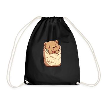 Grizzli Ours brun - Sac de sport léger - noir - Devant