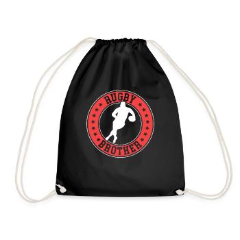 Rugby Brother Playing Rugby Brother - Drawstring Bag - black - Front