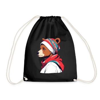 Funny Mama Bear Mother Bear Bear Lover - Drawstring Bag - black - Front