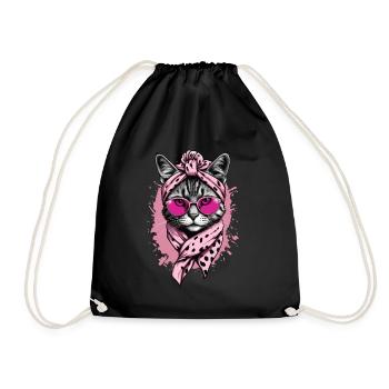 Cute Cat Mom Cat Lover Mom Style - Drawstring Bag - black - Front