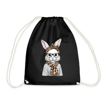 Mommy Bunny Cute Bunny Mom Cute Easter Bunny - Drawstring Bag - black - Front
