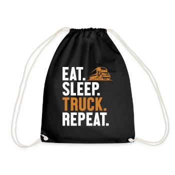 Eat Sleep Truck Repeat Trucker Truckie Legends - Drawstring Bag - black - Front