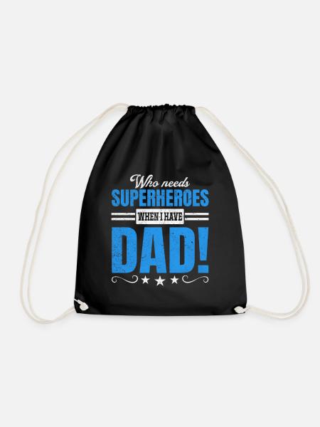 Superheld Papa Besser als jeder Comic-Held - Turnbeutel - Schwarz