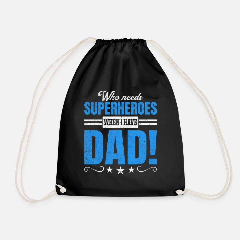 Superheld Papa Besser als jeder Comic-Held - Turnbeutel - Schwarz