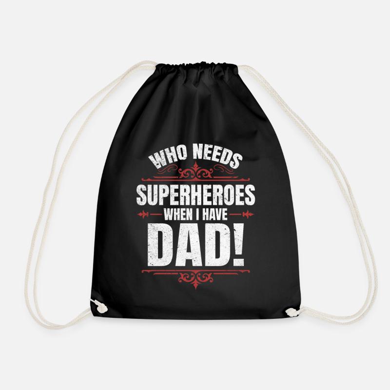 Superheld Papa Besser als jeder Comic-Held - Turnbeutel - Schwarz