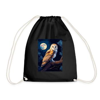 barn owl vintage - Turnbeutel - Schwarz - Vorne