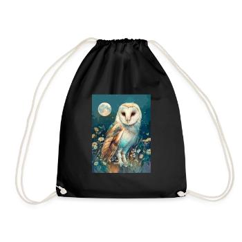 barn owl vintage - Turnbeutel - Schwarz - Vorne