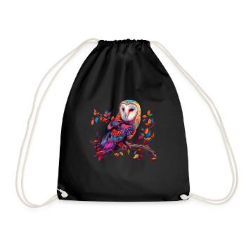 barn owl vintage - Turnbeutel - Schwarz - Vorne