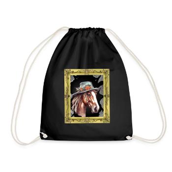 Horse Head Horse Horse Mare Ross Gaul - Drawstring Bag - black - Front