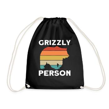 Grizzly Bear Person Brown Bear - Drawstring Bag - black - Front