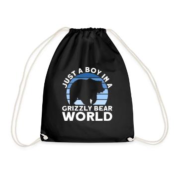 Grizzly Bear Garçon Enfants Ours Brun - Sac de sport léger - noir - Devant